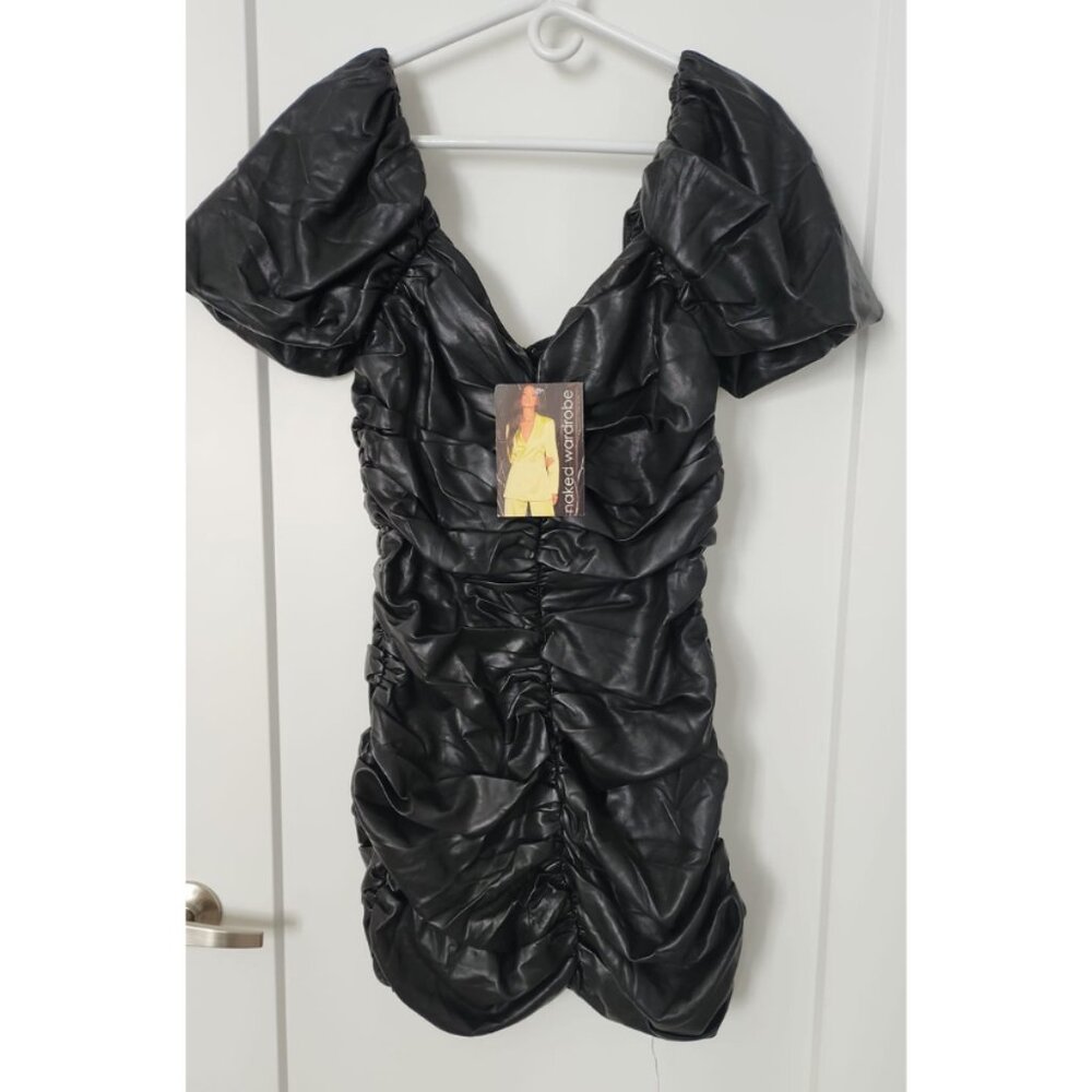 Black Naked Wardrobe Puff Sleeve Dress